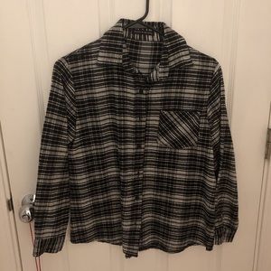 brandy melville black plaid flannel